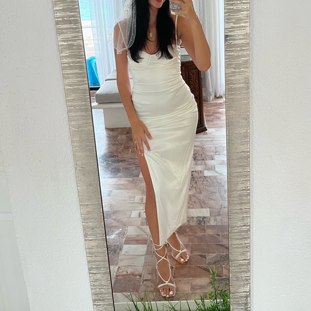 White Silk Dress